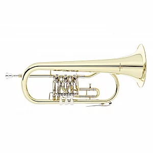 Rotary Valve Bb Student Flugel Horn by Gear4music Gold