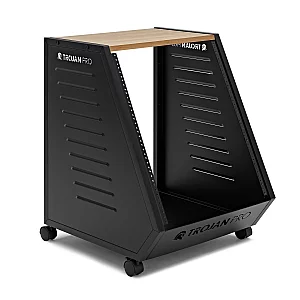 Trojan Pro Teneo 13U Wheeled Studio Rack Unit Oak