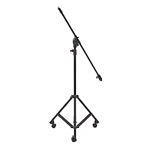 Studio Telescopic Boom Microphone Stand with Casters by Gear4music