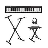 Roland FP10 Digital Piano with Stand Stool and Headphones Black