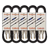 Pack of 5 Jack Instrument Cables 1m