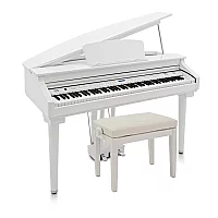 GDP200 Digital Grand Piano with Stool by Gear4music Gloss White