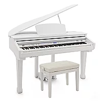 GDP100 Digital Grand Piano with Stool by Gear4music Gloss White