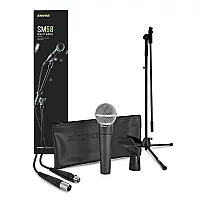 Shure SM58 Dynamic Vocal Mic Quality Bundle with KandM Stand and Sommer Cable