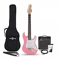 34 LA Electric Guitar Pink 10W Guitar Amp and Accessory Pack