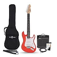34 LA Electric Guitar Red 10W Guitar Amp and Accessory Pack