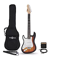 34 LA Left Handed Electric Guitar Sunburst Mini Guitar Amp Pack