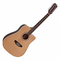 Dreadnought Cutaway 12 String Acoustic Guitar by Gear4music Natural