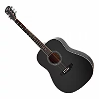 Dreadnought Left Handed Acoustic Guitar by Gear4music Black