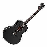 Parlour ElectroAcoustic Guitar by Gear4music Black