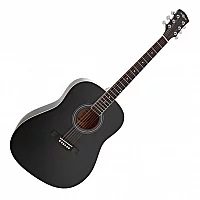 Dreadnought Acoustic Guitar by Gear4music Black