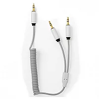 MyVolts Candycord Minijack 2 x Stereo Minijack 30cm Powder Grey