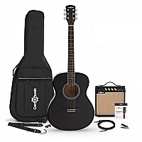 Student Left Handed Electro Acoustic Guitar 15W Amp Pack Black