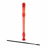 Descant Recorder with Cleaning Rod by Gear4music Red