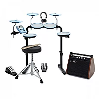 VISIONDRUM Compact Mesh Electronic Drum Kit Amp Pack Blue