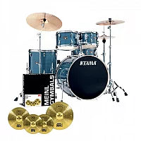 Tama Imperialstar 22 5pc Drum Kit wMeinl Cymbals Hairline Blue