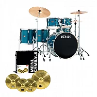 Tama Imperialstar 22 6pc Drum Kit wMeinl Cymbals Hairline Blue