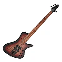 G4M 972 Fanned Fret Bass Guitar Red Burl Burst