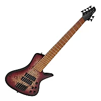 G4M 972 Fanned Fret 6String Bass Guitar Purple Burl Burst