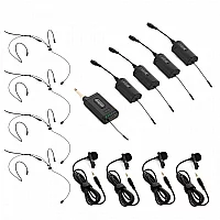 SubZero VOXLINKCompact Quad LavHeadset Wireless Microphone System