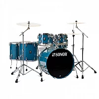 Sonor AQ1 22 6pc Drum Kit Caribbean Blue with Free 14 Floor Tom