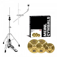 Meinl HCS Starter Cymbal Set Gear4music Hi Hat Stand and Grabber Arm