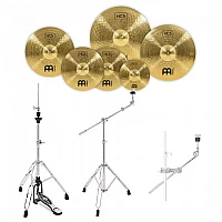 Meinl HCS Expanded Cymbal Set Gear4music Stands and Grabber Arm