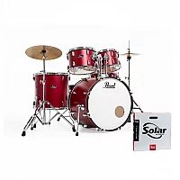 Pearl Roadshow 5pc Fusion Drum Kit wSabian Cymbals Matte Red