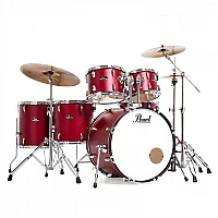 Pearl Roadshow 6pc Drum Kit wSabian Cymbals Matte Red