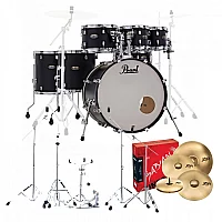 Pearl Decade Maple 7pc Pro Drum Kit wSabian XSRs Satin Slate Black