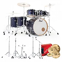 Pearl Decade Maple 7pc Pro Drum Kit wSabian XSRs Ultramarine Velvet