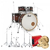 Pearl Decade Maple Pro Drum Kit wSabian XSRs Satin Brown Burst