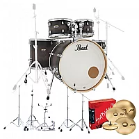 Pearl Decade Maple Pro Drum Kit wSabian XSRs Satin Black Burst