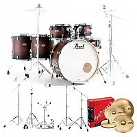 Pearl Decade Maple 6pc Pro Drum Kit wSabian XSRs Satin Brown Burst