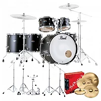 Pearl Decade Maple 6pc Pro Drum Kit wSabian XSRs Satin Slate Black