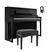 Roland LX6 Digital Piano Charcoal Black Bundle