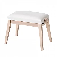 KandM 13946 Piano Bench White Ash and White Velvet