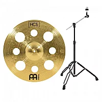 Meinl HCS 16 Trash Crash Cymbal and Gear4music Boom Arm Stand Black