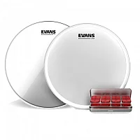 Evans UV2 Snare Drum Head Hazy 300 and EQ PODS Pack 14