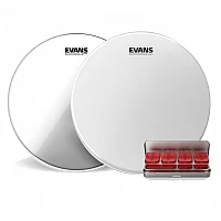 Evans UV1 Snare Drum Head Hazy 300 and EQ PODS Pack 14