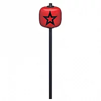 Danmar Red Wood Ball Bass Drum Beater Black Shaft Black Star