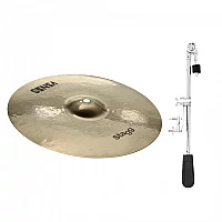 Stagg 10 Sensa Medium Splash Cymbal and Gear4music Deluxe Weighted Cymbal Arm