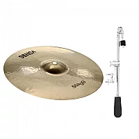 Stagg 12 Sensa Medium Splash Cymbal and Gear4music Deluxe Weighted Cymbal Arm