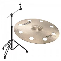 Stagg 16 Sensa Orbis Crash Cymbal and Gear4music Boom Arm Stand Black