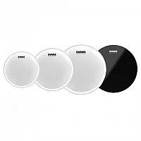 Evans UV2 Coated USA Fusion Tom Pack 10 12 16 Heads and Hydraulic Black Snare 14
