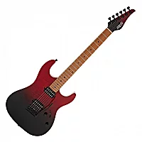 JET Guitars JS1000 Vulcano Roasted Maple Flamed Transparent Red