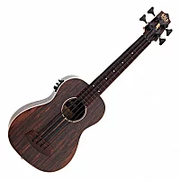 Kala Fretless UBass ElectroAcoustic Ukulele Striped Ebony