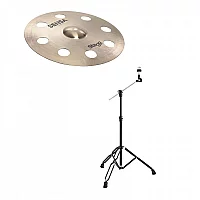 Stagg 18 Sensa Orbis Crash Cymbal and Gear4music Boom Arm Stand Black
