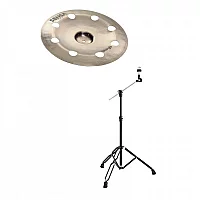 Stagg Sensa 16 Orbis China Cymbal and Gear4music Boom Arm Stand Black