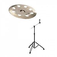 Stagg Sensa 18 Orbis China Cymbal and Gear4music Boom Arm Stand Black